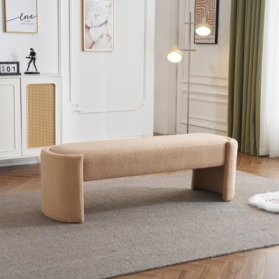 Modern Long - Shaped Ottoman Bench,Bedroom Storage Bench,Upholstered Bed Footstool Bench For Bedroom Living Room - Cuddlewood