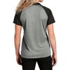 Mafoose Women's Short Sleeve RacerMesh Raglan Heather Block Moisture-Wicking Polo T-shirt - 2 of 4