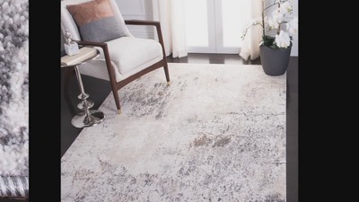 Abstract Elegance 24" Grey Synthetic Area Rug