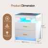 Fredees Nightstand with USB/Wireless Charging Station, Modern Bedside Table with Auto-Sensing RGB Lights - 2 of 4