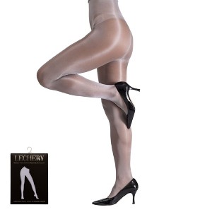 LECHERY Women's Lustrous Silky Shiny 20 Denier Sheer High-Waisted No Waistband Nylons Pantyhose Tights Stockings (1 Pair) - 1 of 4
