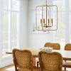 Rattan Lantern Ceiling Pendant Brass - Threshold™ designed with Studio McGee: 4-Bulb Metal Fixture, UL Listed, No Switch - 2 of 4