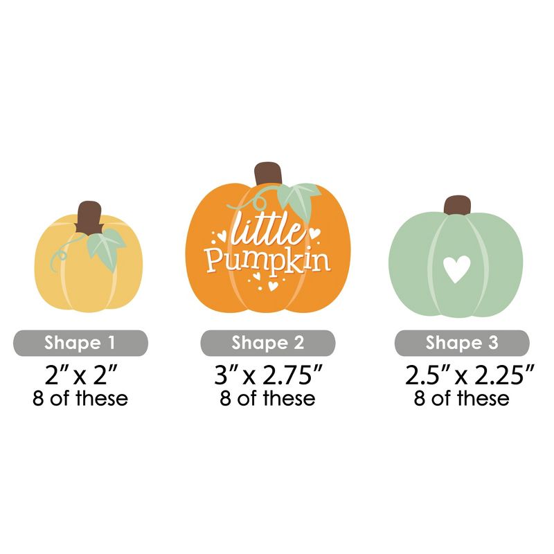 Big Dot of Happiness Little Pumpkin - DIY Shaped Fall Birthday Party or Baby Shower Cut-Outs - 24 Count, 2 of 6