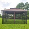 13x10 FT Outdoor Patio Gazebo,Heavy Duty Canopy Tent with Double Roof,Mosquito Net,Gazebo Canopy Shelter with Screen Wall for Patio Backyard - 2 of 4
