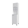 LunaLulinlk White Kitchen Pantry with Pneumatic Door and Open Storage - 3 of 4