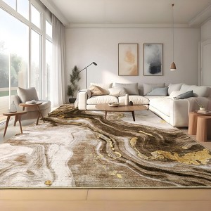 Modern Abstract Washable Living Room Rug, Non-Slip Low Pile Colorful Area Rugs - 1 of 4
