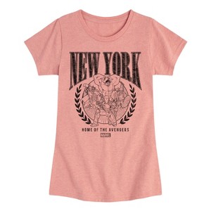 Girls' - Marvel - Avengers NYC Fitted Short Sleeve Graphic T-Shirt - 1 of 4