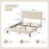 Queen Bed Frame with Fashion Upholstered Headboard and Strong Wood Slats, No Box Spring Needed Easy Assembly - 2 of 4
