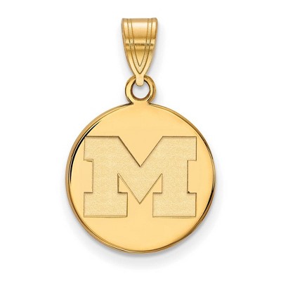 Black Bow Jewelry 10k Yellow Gold Michigan Wolverines NCAA Medium Pendant