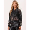 INSPIRE CHIC Women's Sequin Long Sleeve Zipper Front Sparkle Bomber Jackets - 2 of 4