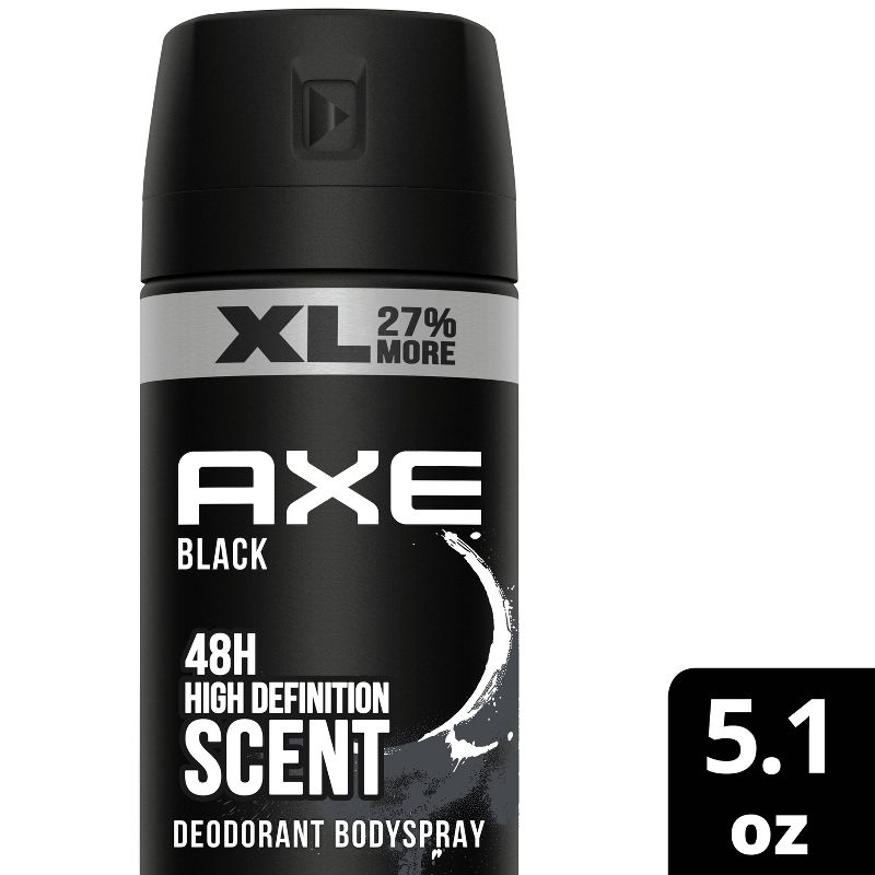 Axe Black Deodorant Body Spray - Floral/Woodsy/Fresh/Fruity/Cedar Scent - 5.1oz, 1 of 7