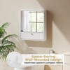 Tangkula Wall-Mounted Bathroom Cabinet with Mirror Double Door Home Storage w/ 3-Level Adjustable Shelf - 4 of 4