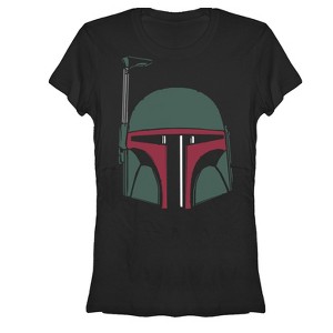 Juniors Womens Star Wars Boba Fett Helmet T-Shirt - 1 of 3