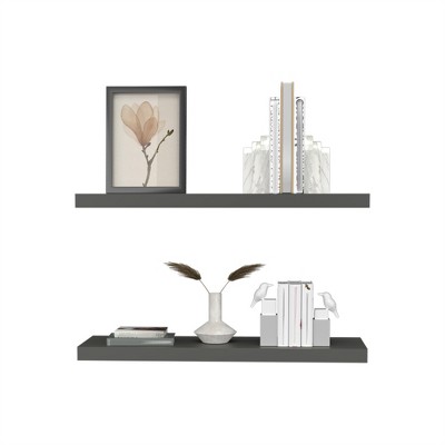 OUTSUPPLY 2 Pcs Floating Shelves, Wall Shelves for Bedroom, Bathroom, Living Room with Easy Installation