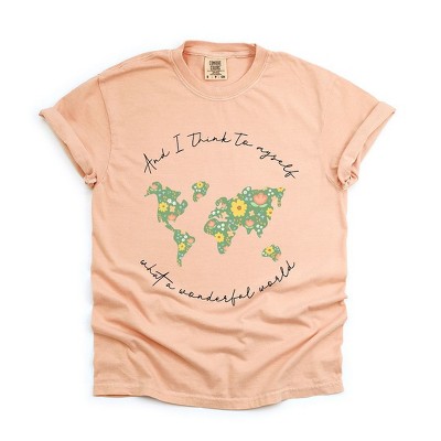 Simply Sage Market Women's What A Wonderful World Short Sleeve Garment Dyed Tee