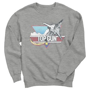 Men's Top Gun Distressed Fighter Jet Logo Sweatshirt - 1 of 4