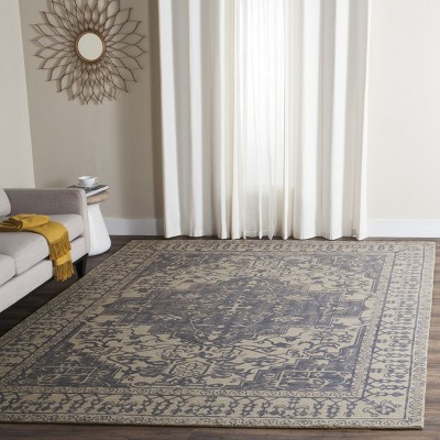 Blue and Grey 8' x 10' Hand-Tufted Wool Area Rug