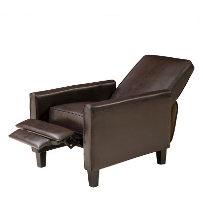 Darvis Leather Recliner Club Chair Brown - Christopher Knight Home