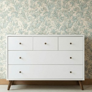 cream nursery dresser Cream Bone Inlay Dresser with Changing Tray - Transitional