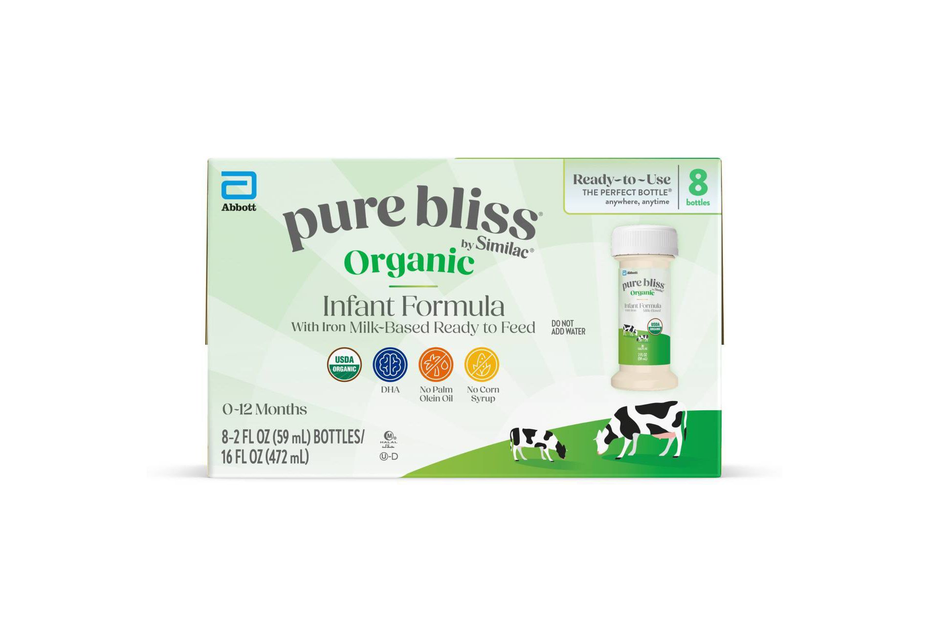 Similac Pure Bliss Ready to Feed Organic Infant Formula - 16 fl oz/8pk