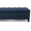 Okak Luxury Storage Ottoman Bench with Button-Tufted Upholstered Rectangular Long Storage Footrest Stool for Living Room,Entryway,Bedroom, Navy Blue - 3 of 4