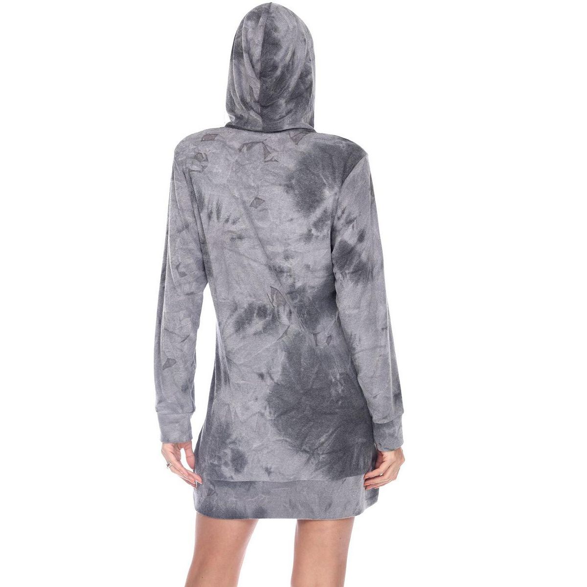 Women's Tie-Dye Hoodie Sweatshirt Dress - White Mark - thumbnail 3