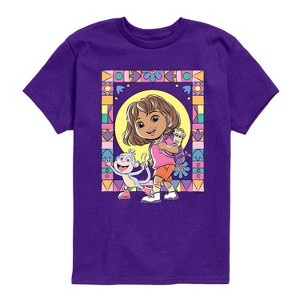 Boys' - Dora the Explorer - Boots Mosaic Short Sleeve Graphic T-Shirt - 1 of 3