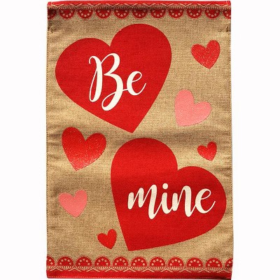 Briarwood Lane Be Mine Hearts Valentine's Day Burlap Garden Flag 18