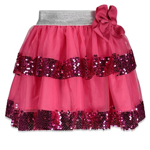 Jojo Siwa Bow Elastic Waistband Mesh Tulle Skirt Pink : Target