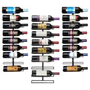 Sorbus Wall Mount Wine Rack - for Wine Bottles, Liquor, Champagne - Black Metal Wine Bottle Holder for Home Bar - 1 of 4