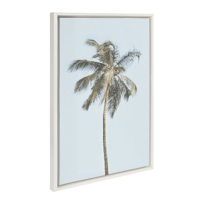 Sylvie One Coconut Palm Tree Coastal Framed Canvas Wall Art