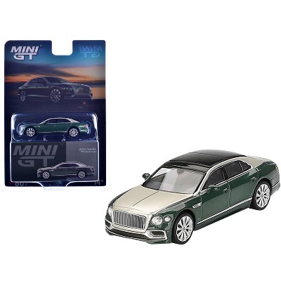Bentley Flying Spur White Sand and Verdant Green Metallic with Black Top Limited Edition 1/64 Diecast Model Car by Mini GT