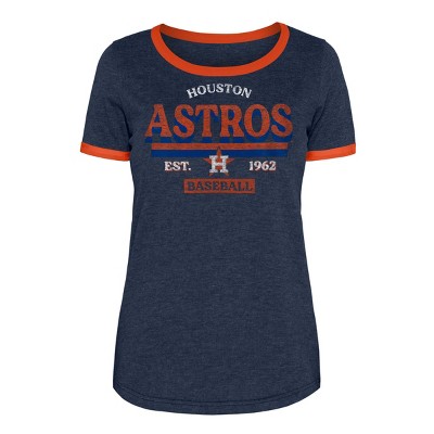 MLB Houston Astros Women's Bi-Blend Heather T-Shirt - XS