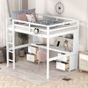 Okak Full Size Loft Bed with Desk & Storage,Wooden Bunk Beds with Charging Station & Cabinets,Multi-Functional Loft Bed for Kids,Teens - 4 of 4