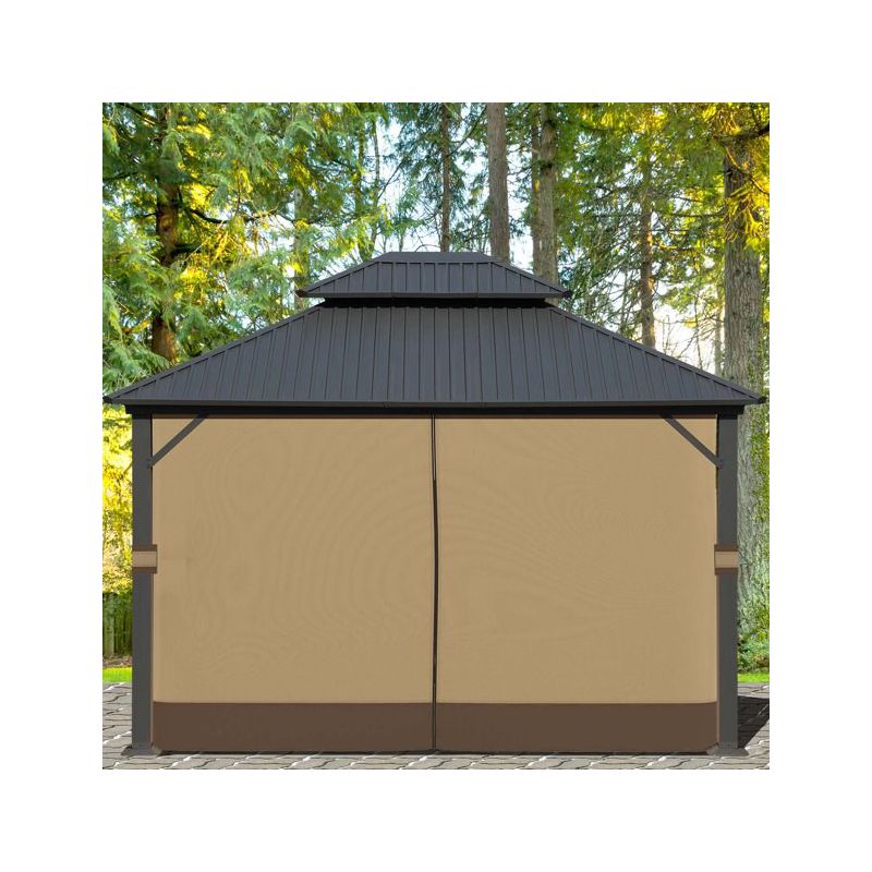 Aoodor 10' x 10' Gazebo Curtain Set Protecting Privacy Side Walls 4 Panels (Curtain Only), 5 of 7