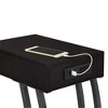 Antique Nutmeg and Gunmetal Accent Table with USB Ports and Power Outlets, Tech-Enhanced Storage Table - 4 of 4