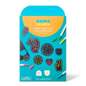 50ct Neon Stickers Coloring Craft Kit - Mondo Llama™ - 1 of 4