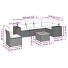 vidaXL Patio Sofa Set Grey PE rattan, powder-coated steel, solid acacia wood - 3 of 4