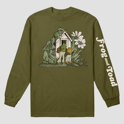 Men's Frog and Toad Long Sleeve Crewneck T-Shirt - Olive Green M