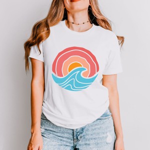 Simply Sage Market Ocean Circle Retro Short Sleeve Tee - 1 of 4
