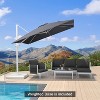 PURPLE LEAF Patio Umbrella White Cantilever Offset Umbrella Square Outdoor Umbrella with 360-degree Rotation for Garden Deck Pool - 2 of 4