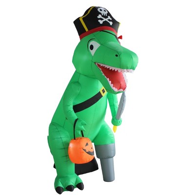 A Holiday Company 8ft Inflatable Dino Pirate, 8 ft Tall, Multi