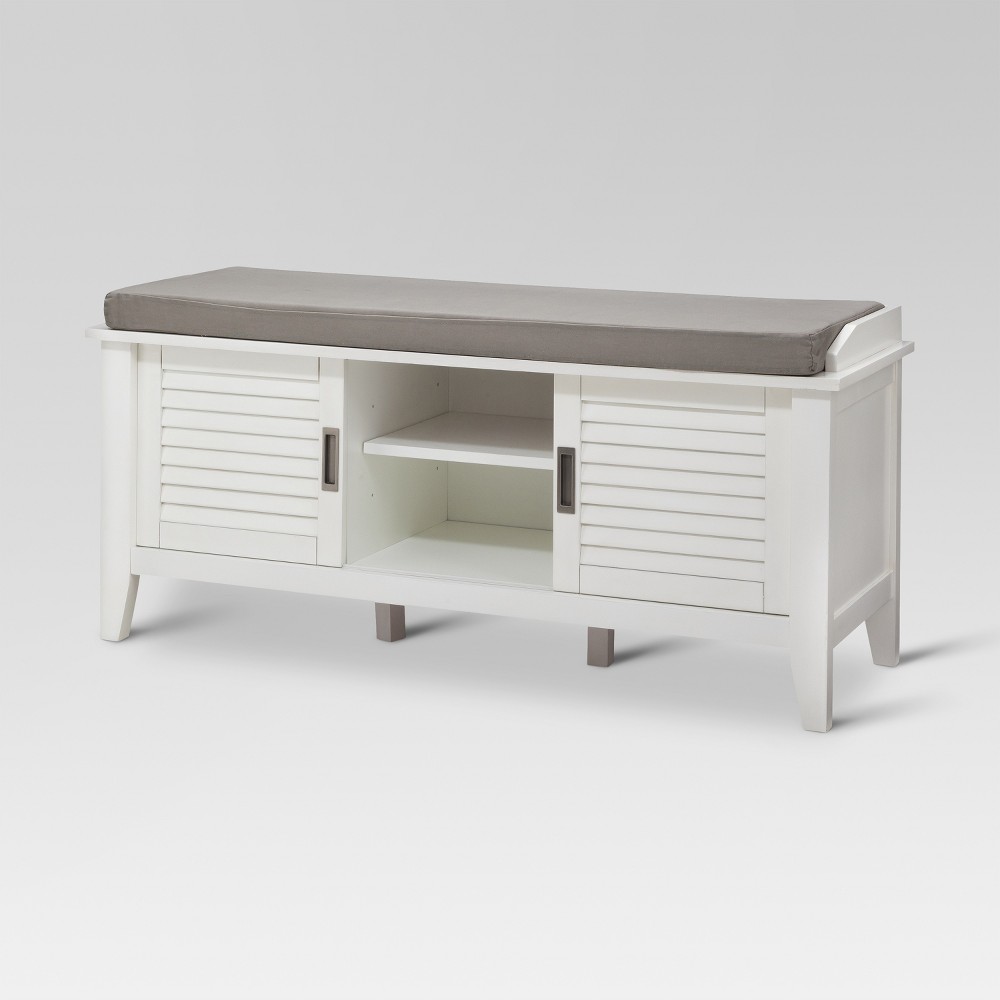 Upc 721015734710 Storage Bench With Slatted Doors White