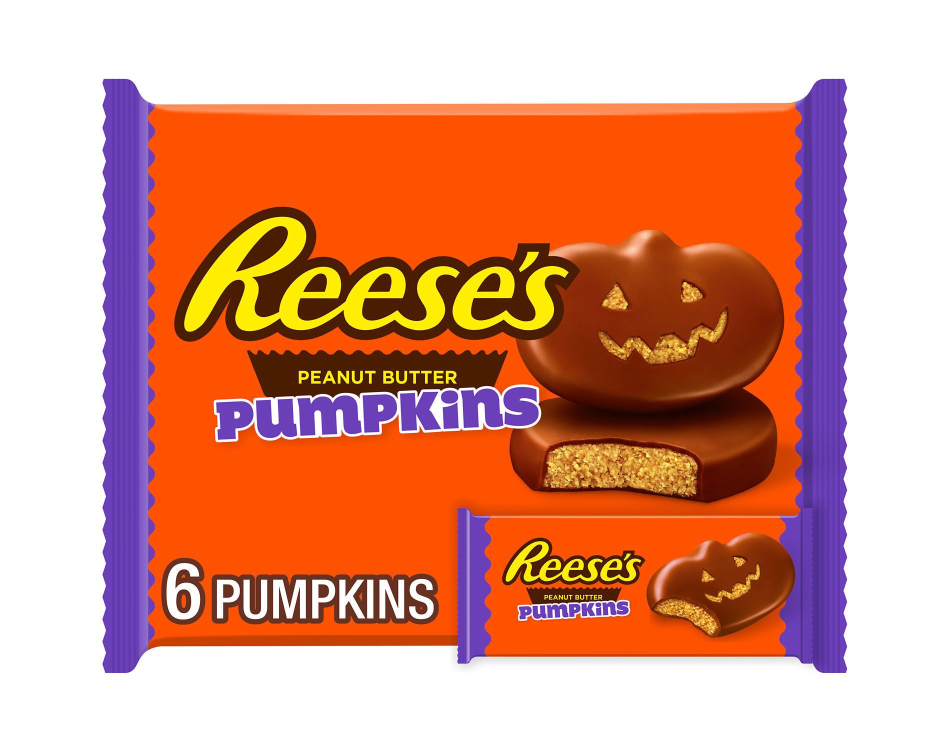 Reese's Peanut Butter Milk Chocolate Pumpkins Halloween Candy - 6ct/7.2oz