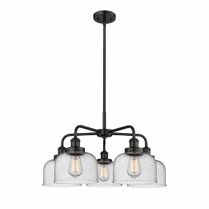 Bell - 5 Light Stem Hung Chandelier In Art Deco Style-14.75 Inches Tall and 26 Inches Wide - 1 of 1