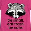 Girls' - Instant Message - Small Trash Cute Raccoon Fitted Short Sleeve Graphic T-Shirt - 2 of 4