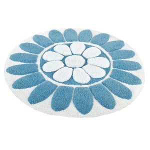 Collections Etc Delightful Round Floral Soft Plush Bath Mat - 1 of 3