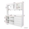 63" Large Microwave Cabinet With 4 Doors And 4 Drawers,Freestanding Kitchen Hutch Cabinet With Microwave Shelf-Cuddlewood - 4 of 4