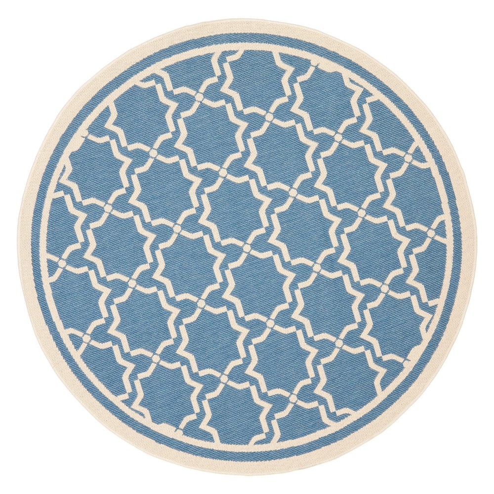 5'3inRound Isla Outer Patio Rug Blue/Beige - Safavieh