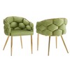Luxury Velvet Handmade Accent Chairs Set of 2 with Gold Legs and Full Back Support for Living Room - 3 of 4